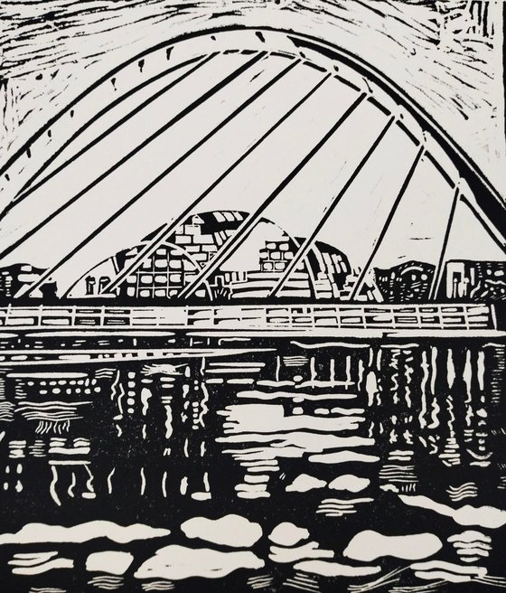 'View of the Millennium Bridge and Sage, Gateshead'