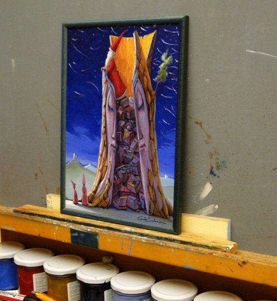 THE TREE OF CHRISTMAS GIFTS -(framed).