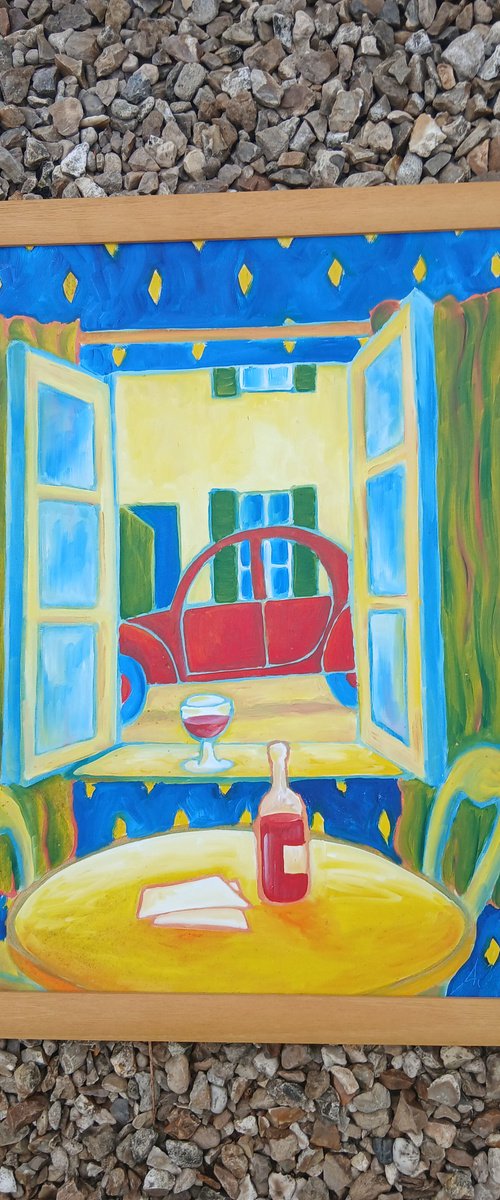 2cv through a window by Andrew Clayton