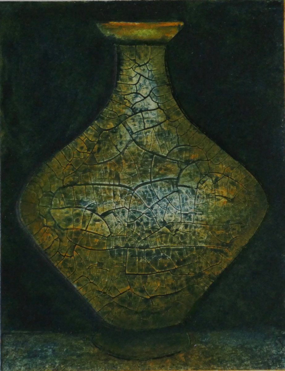 Impressionistic Still Life Limited Edition Print By Sue Roe, 8 X 10", Ancient Vessel, Original Artwork