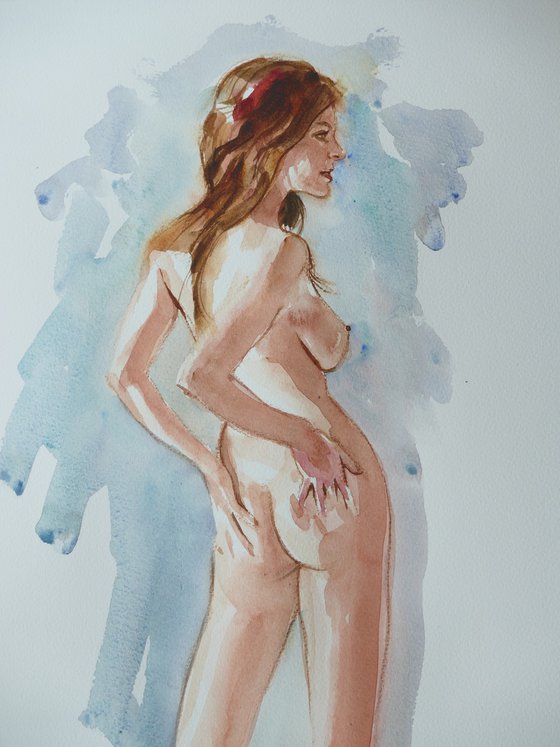 Standing female nude