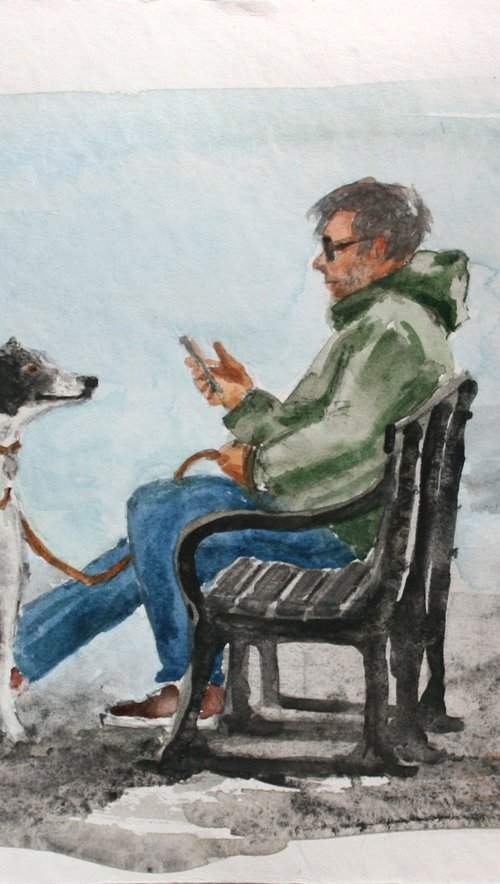Walking the dog II by Salana Art / Svetlana Samovarova