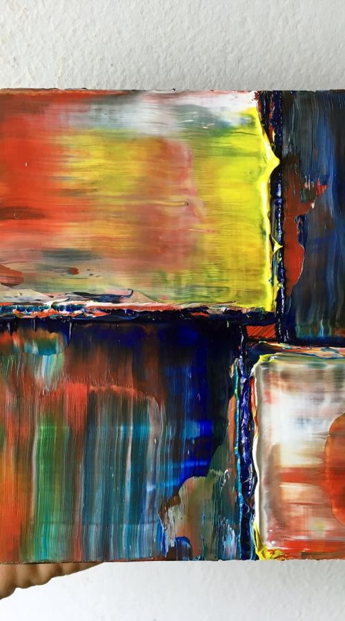 "I Feel It Closing In" - New Abstract PMS Micro Painting by Preston M. Smith (PMS)