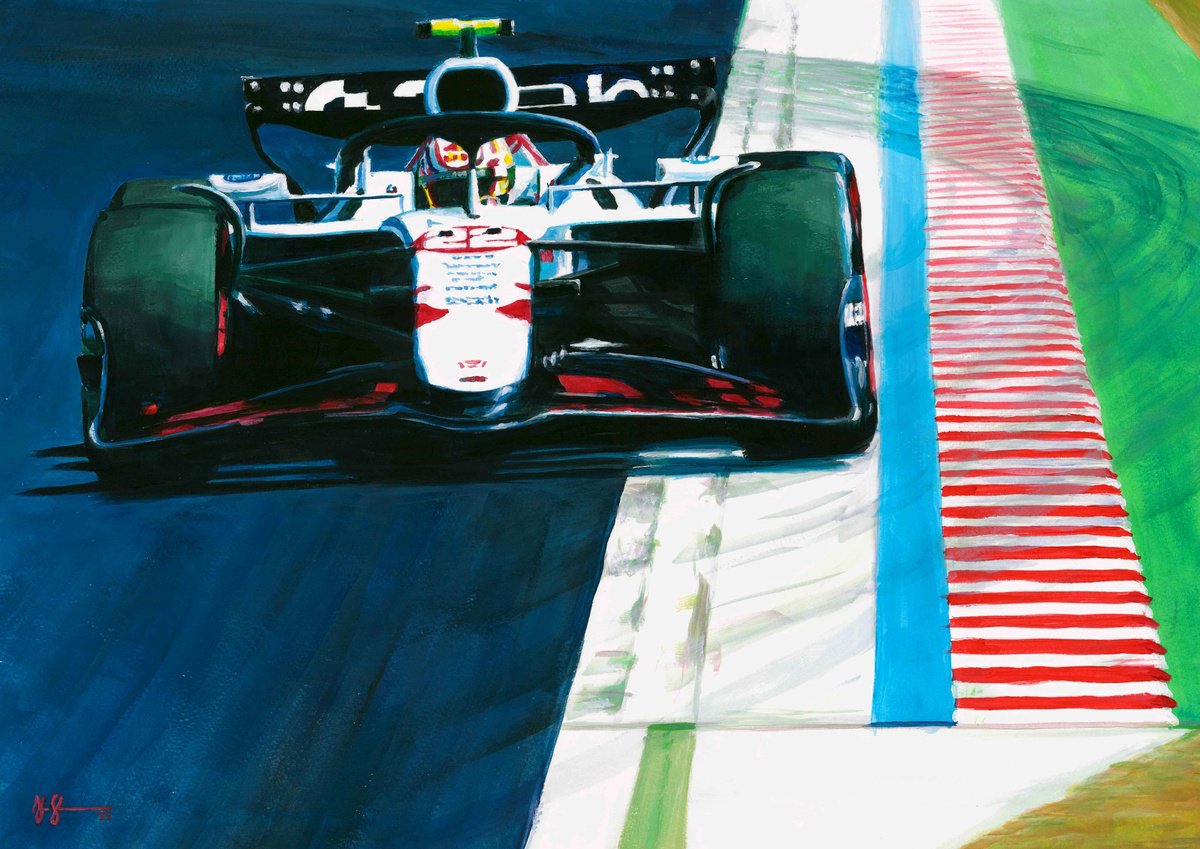 Impressionistic Transport Acrylic Painting By Alex Stutchbury, 25 X 18, Yuki Tsunoda - 2025 Japan, Original Artwork