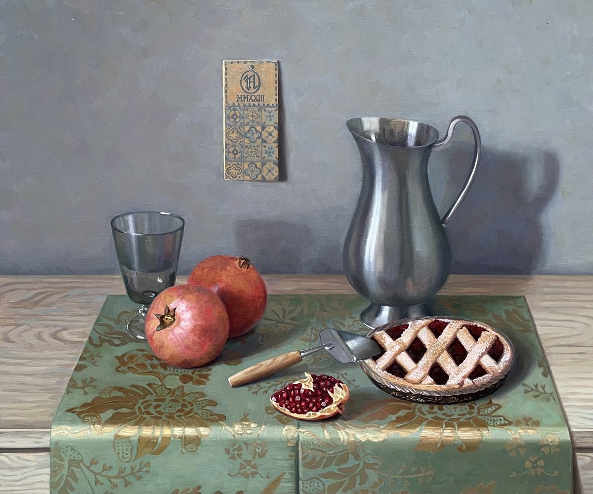 Still Life Oil Painting By Yana Rikusha, 26 X 22", Juicy Fruits, Original Artwork