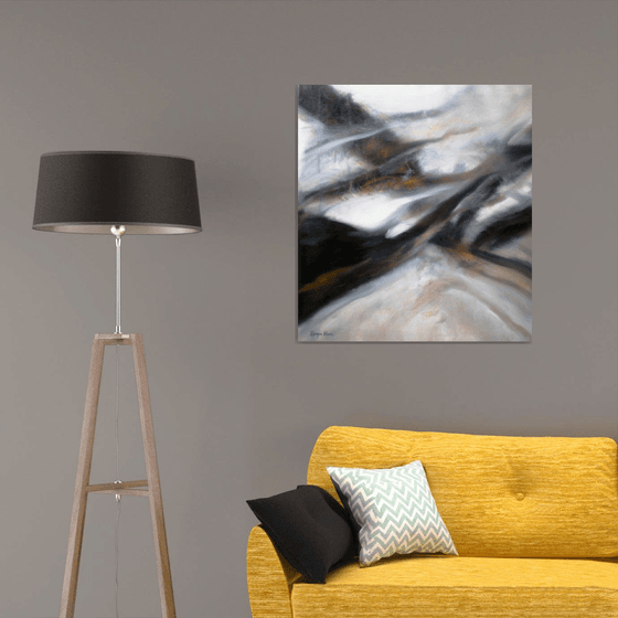 Minimalism, Black and White Painting, Rising Mists