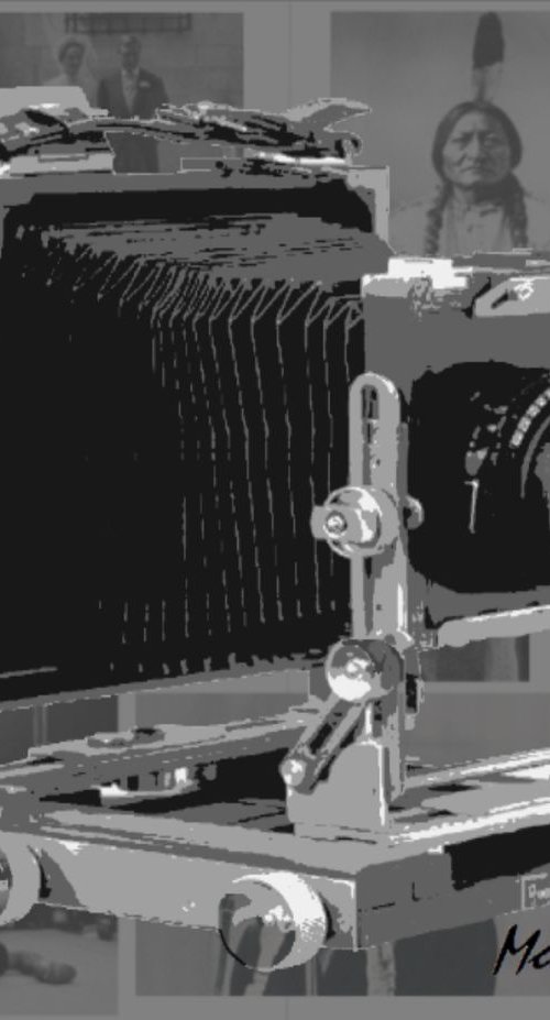 Old Bellows Camera ..... ink and collage by Joe McHarg