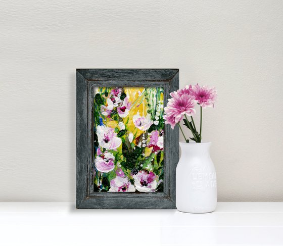 Meadow Magic 4 - Framed Floral Painting by Kathy Morton Stanion