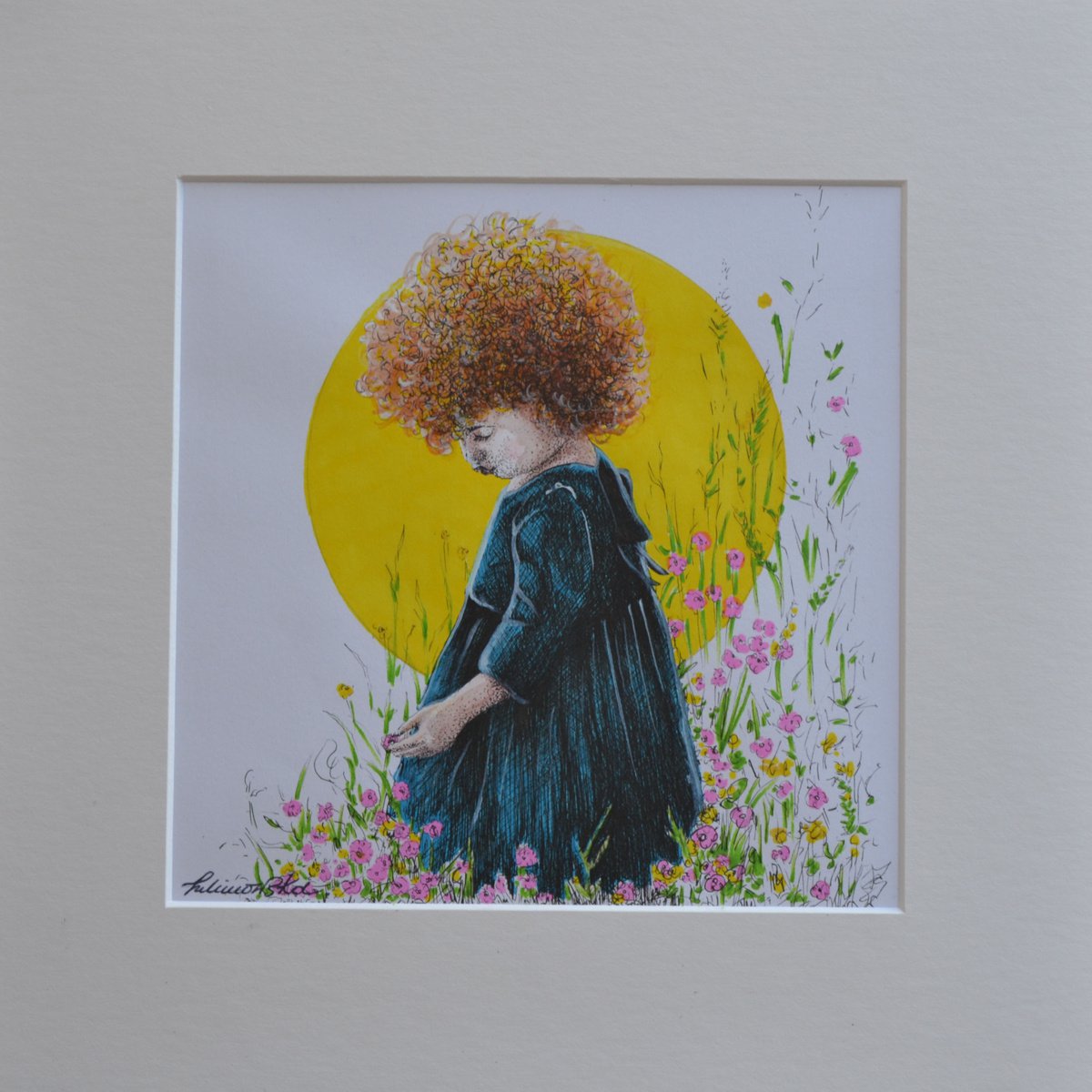 The girl on a sunny meadow by Maja Tulimowska - Chmielewska
