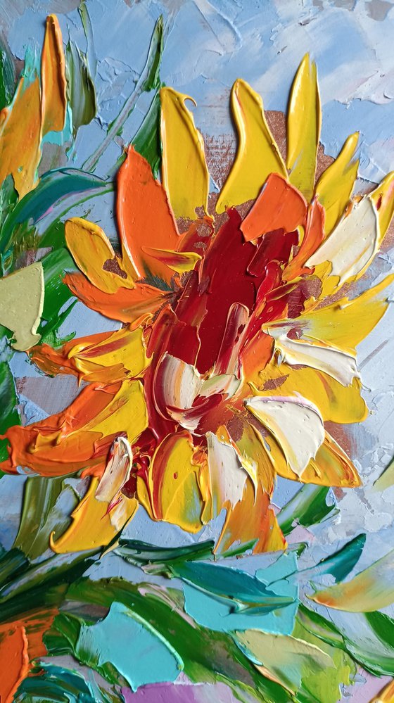 Sunflowers - painting sunflowers, oil painting, flower, sunflowers painting original, oil painting floral,art, gift, home decor