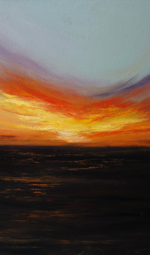 Sunset over the ocean by Anastasiia Novitskaya
