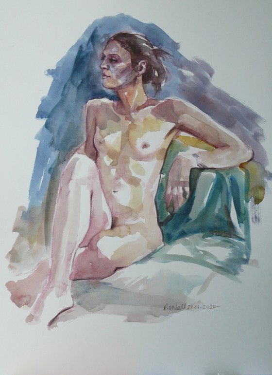 Seated female nude