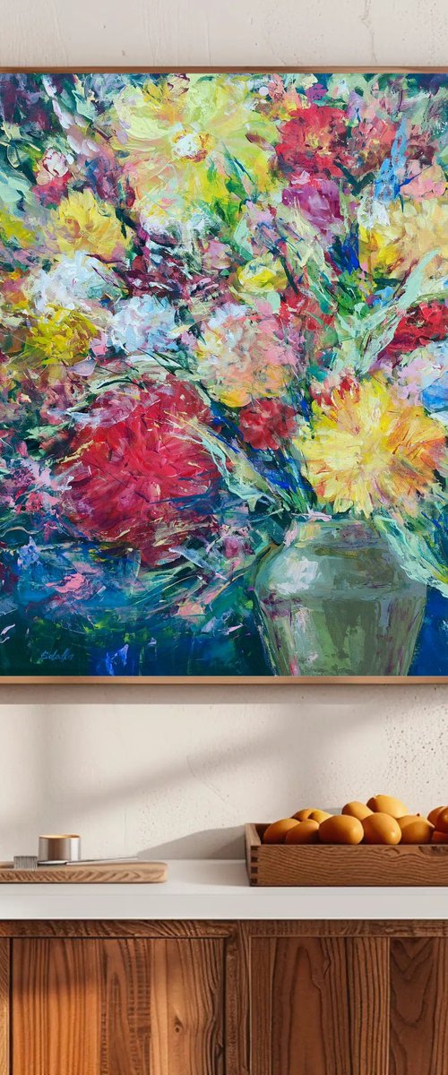 Flowers in vase 3 by Katia Solodka