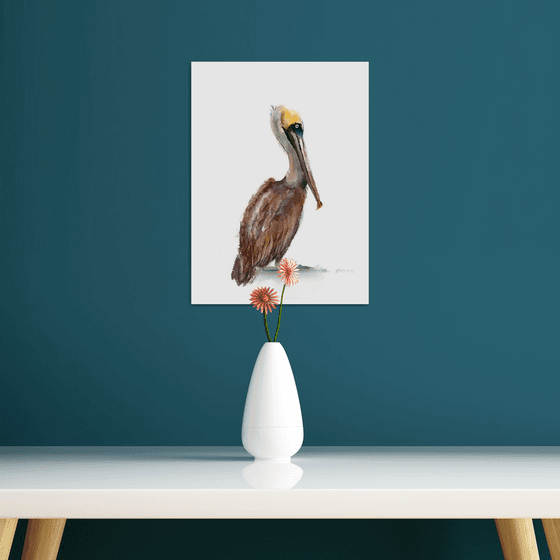 Brown Pelican (3 ) -  Original Watercolor Painting