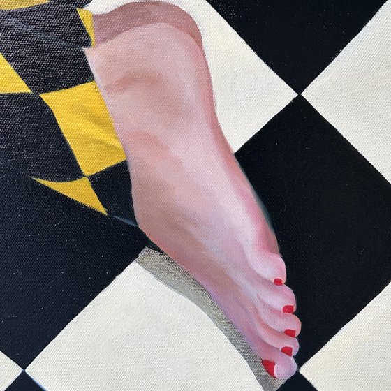 Original oil painting Equilibrist