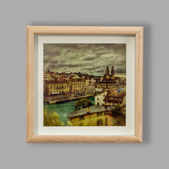 Zurich cityscape (framed)