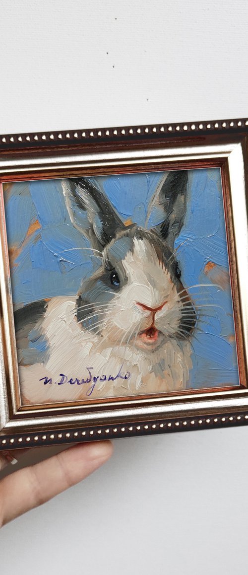 Cute bunny rabbit by Nataly Derevyanko