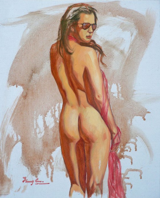 Oil painting art sexy naked girl #16-10-5-02