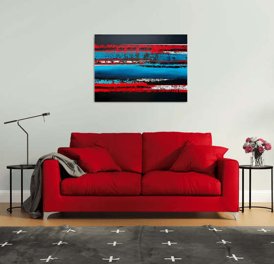 Red Sky Blue accent on black