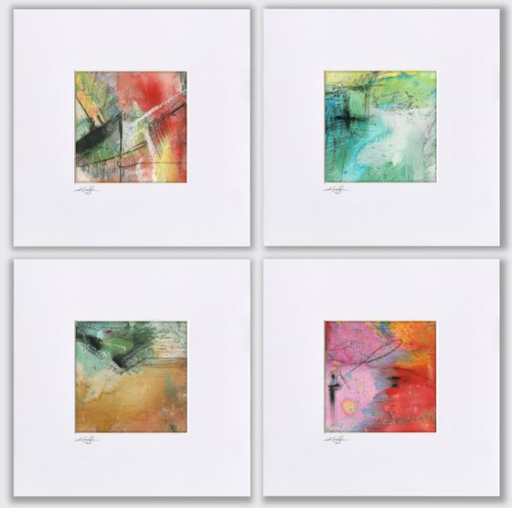 Mixed Media Abstract Collection 2 - 4 Abstract Paintings by Kathy Morton Stanion