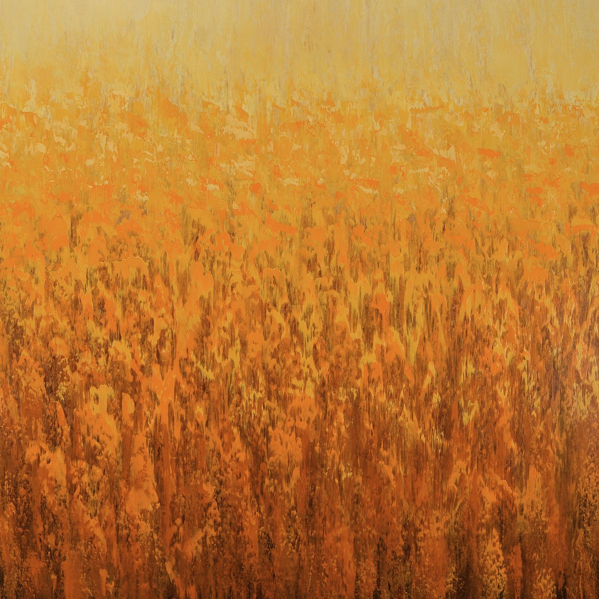 Expressive Abstract Acrylic Painting By Suzanne Vaughan, 40 X 40", Rising Heat - Color Field, Original Artwork