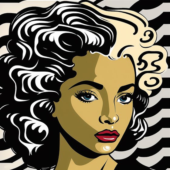 In style (inspired by Roy Lichtenstein) | 11.7x11.7 in (30x30 cm)