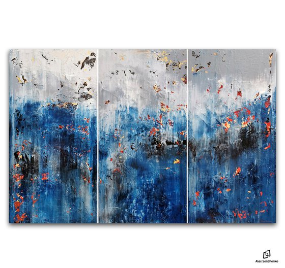 150x100cm. / Abstract triptych / Abstract 2147