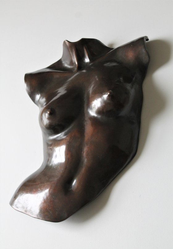 Bronze Torso 1 chestnut patina, lost wax sand cast, edition of 9.