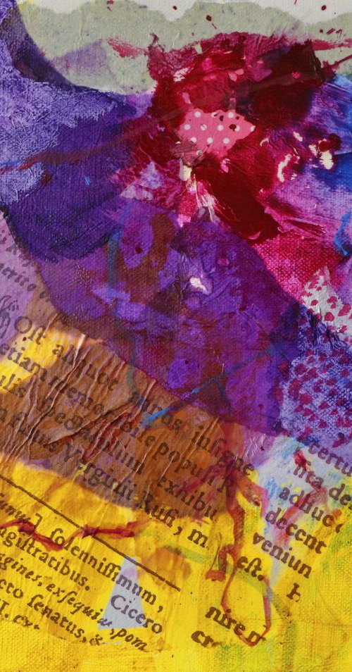 Pliny Said II - small collage on canvas by Karin Goeppert
