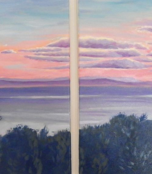 Sunset over the island by Mary Stubberfield