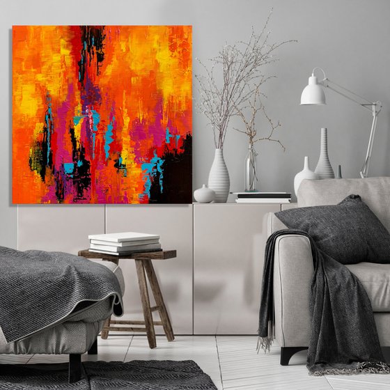 Warm Memories - TEXTURED ABSTRACT ART – EXPRESSIONS OF ENERGY AND LIGHT. READY TO HANG!