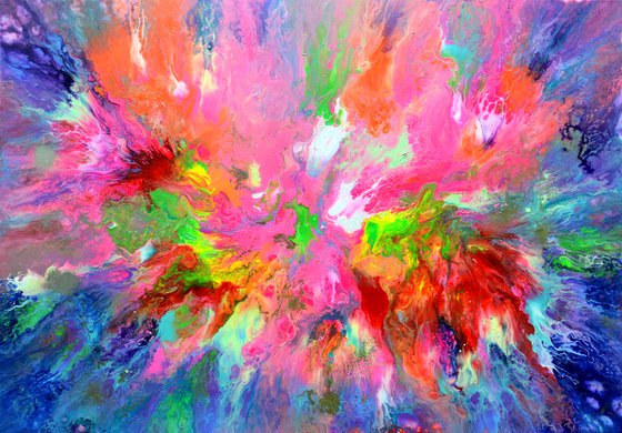 40X30'' FREE SHIPPING - A New Hope - Large Ready to Hang Abstract Painting - XXXL Huge Colourful Modern Abstract Big Painting, Large Colorful Painting - Ready to Hang, Hotel and Restaurant Wall Decoration