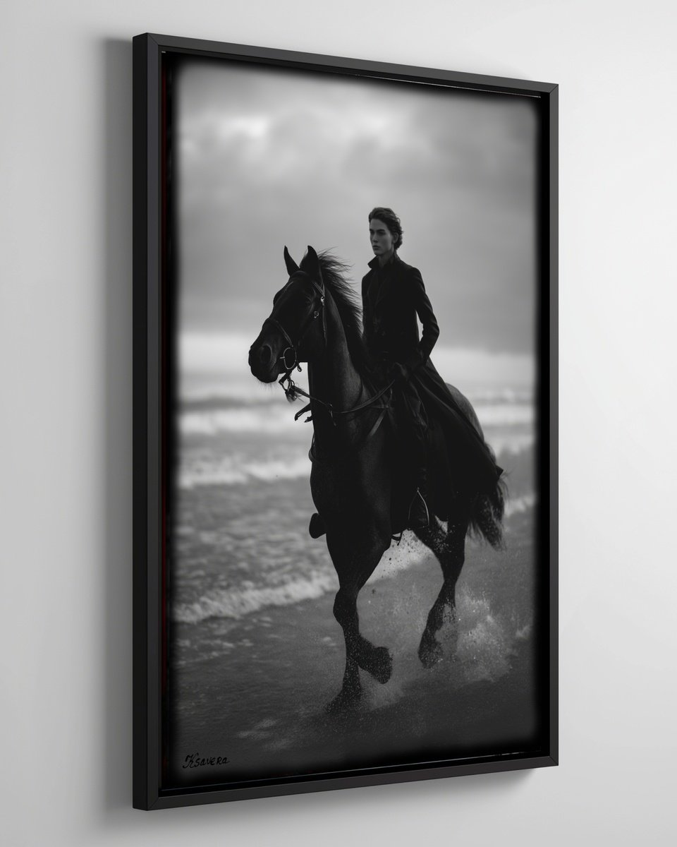 Photorealistic Portrait Photograph By Ksavera, 25 X 37", Lady And Horse B0805L, Original Artwork