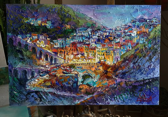 Manarola painting  Cinque Terre