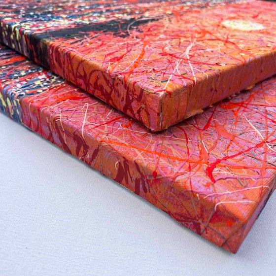 Scarlet Dreams- triptych