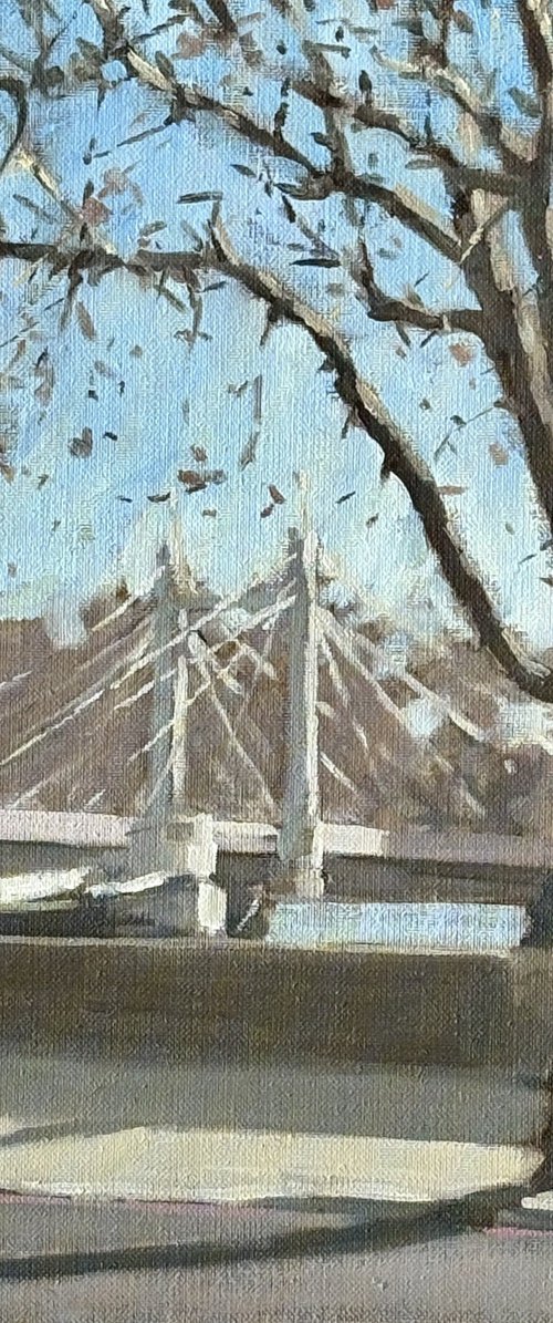 Albert Bridge winter by Louise Gillard
