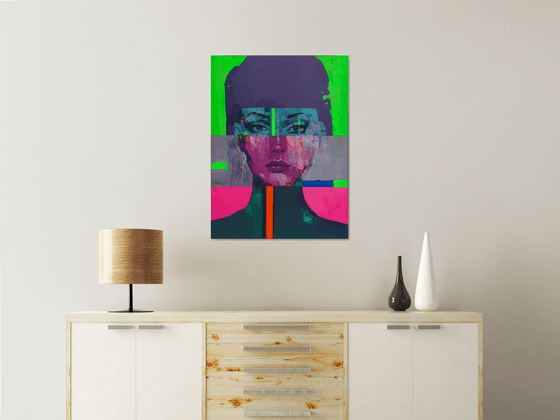 "lady's face in Green"