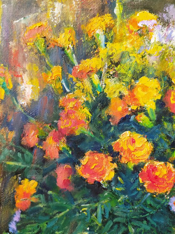 Flowers and plums