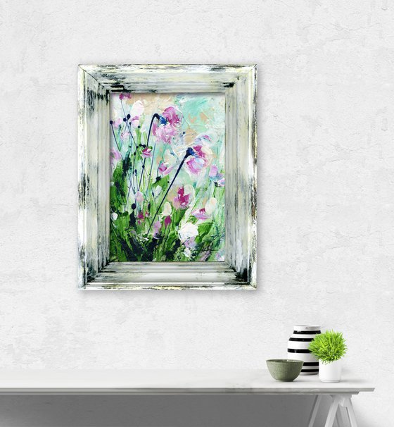 Morning Dream - Framed Textured Floral Painting by Kathy Morton Stanion