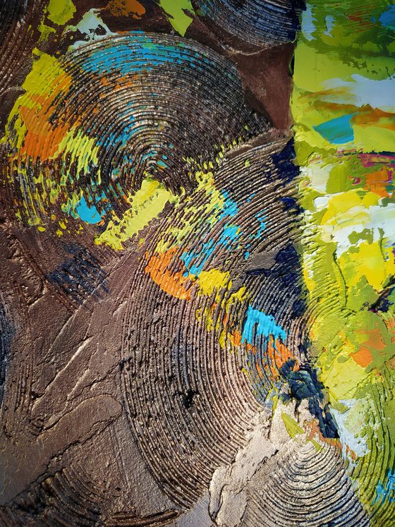 Elephant - mother, elephants, Africa, animals, animal face, african animal, texture paste, elephant painting, gift , oil painting, impressionism, animal portrait, palette knife,