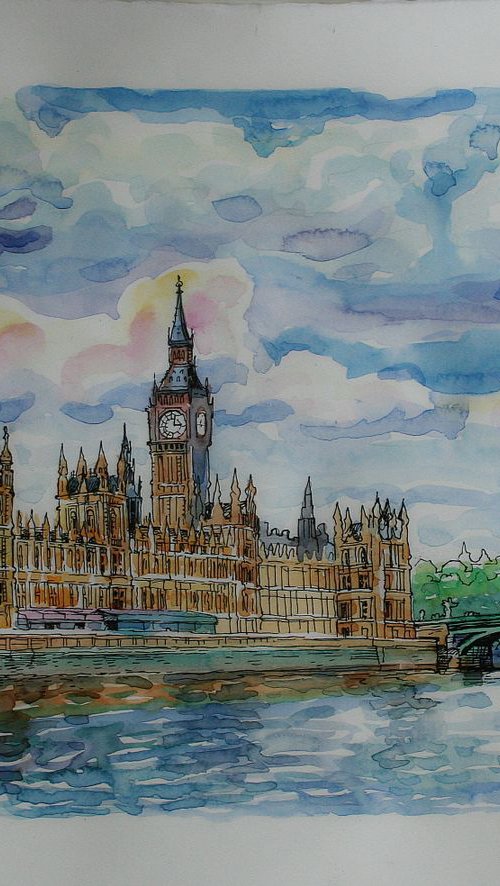 Clouds and Thames. by Ilshat Nayilovich