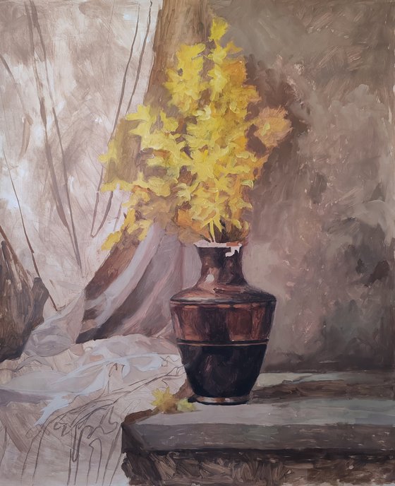 Yellow Flowers in a Vase
