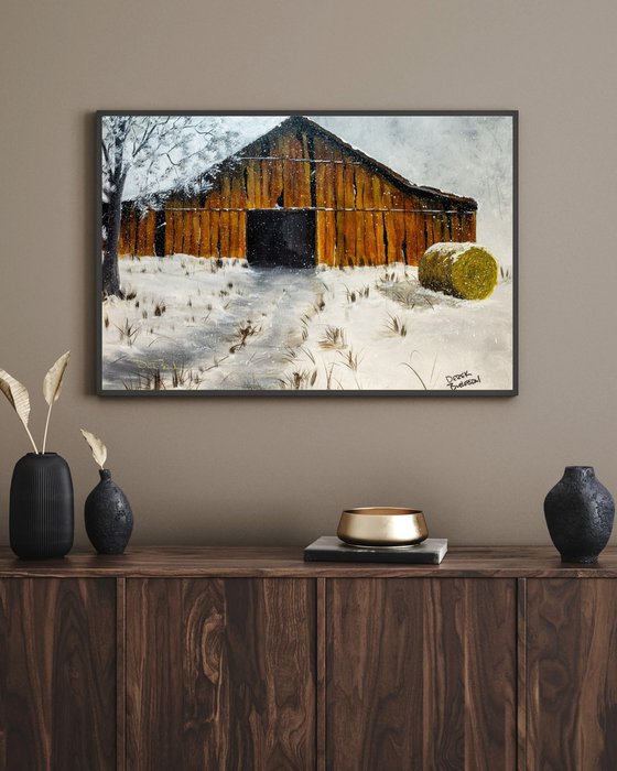 Kansas Barn in Winter