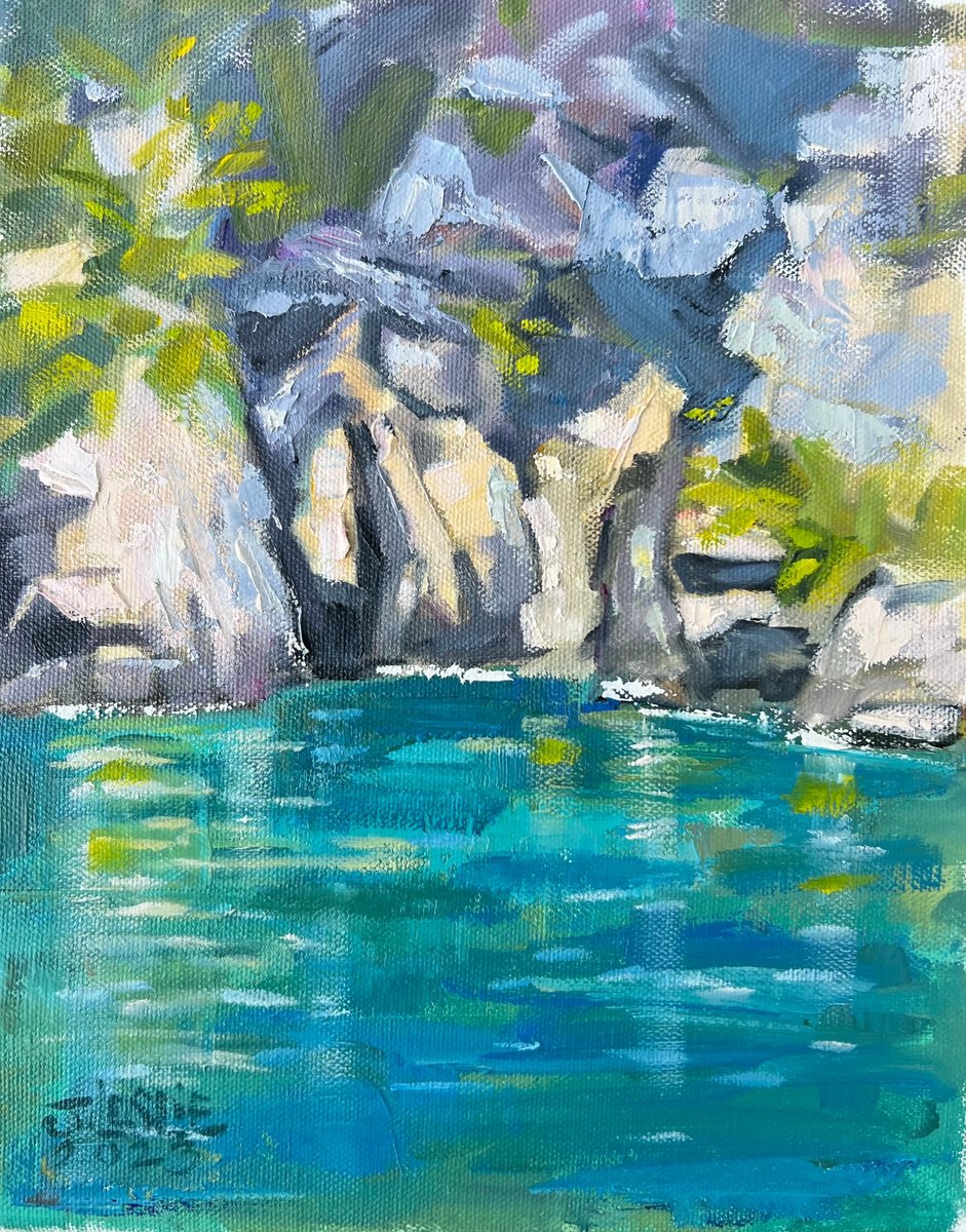 Cliffs At Camogli By Jimmy Leslie, 8 X 10, Artwork For Sale On Artfinder