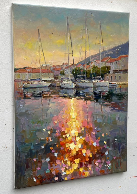 "Yachts at the pier"