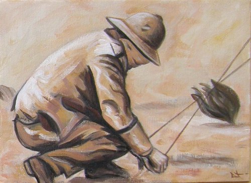 Oil painting SOLDAT AFRIKA KORPS by Lionel Le Jeune