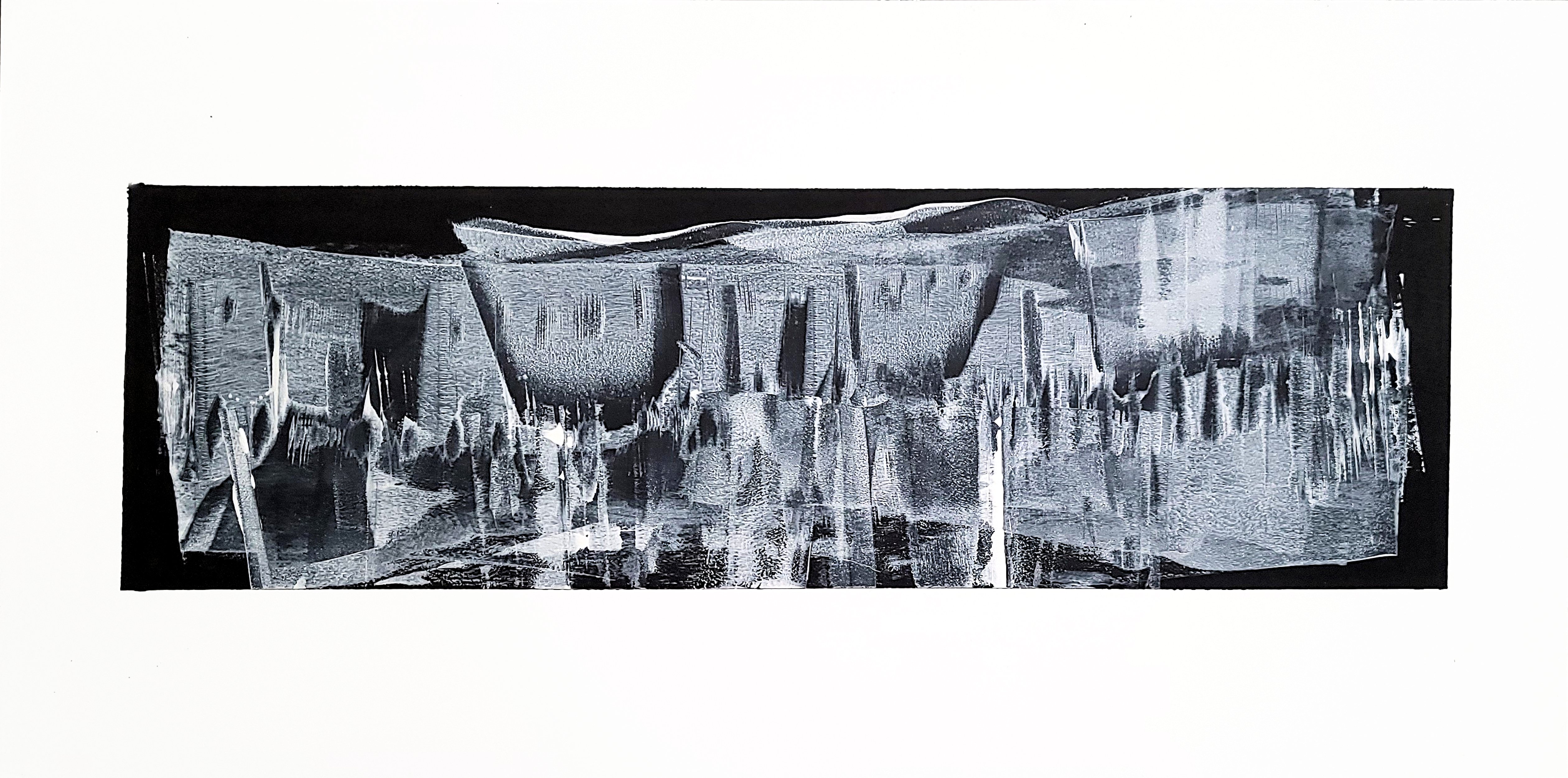 Expressive Abstract Acrylic Painting By Newel Hunter, 48 X 24", Exodus, Original Artwork