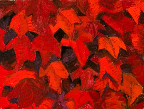 semi-abstract set of three colors leaves for nature lovers