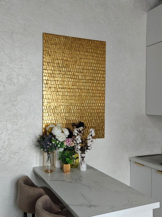 Golden textured painting