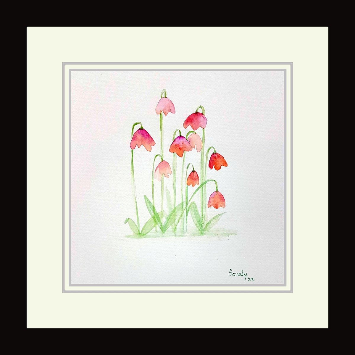 Photorealistic Botanical Watercolour By Sonaly Gandhi, 11 X 11", Flowers 15, Original Artwork